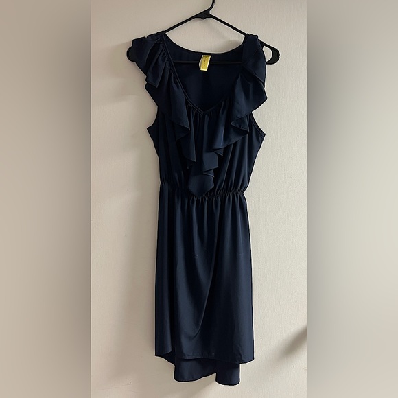 Dark Blue Ruffle Dress - Picture 1 of 3